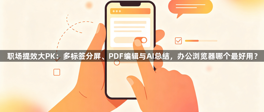 职场提效大PK：多标签分屏、PDF编辑与AI总结，办公浏览器哪个最好用？1