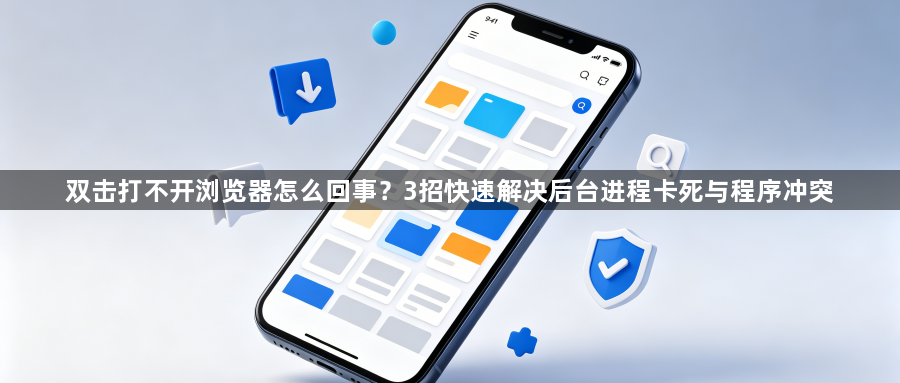 双击打不开浏览器怎么回事？3招快速解决后台进程卡死与程序冲突1