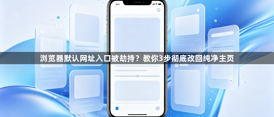 浏览器默认网址入口被劫持？教你3步彻底改回纯净主页1
