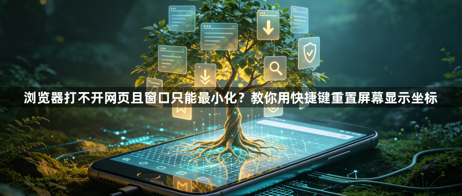 浏览器打不开网页且窗口只能最小化？教你用快捷键重置屏幕显示坐标1