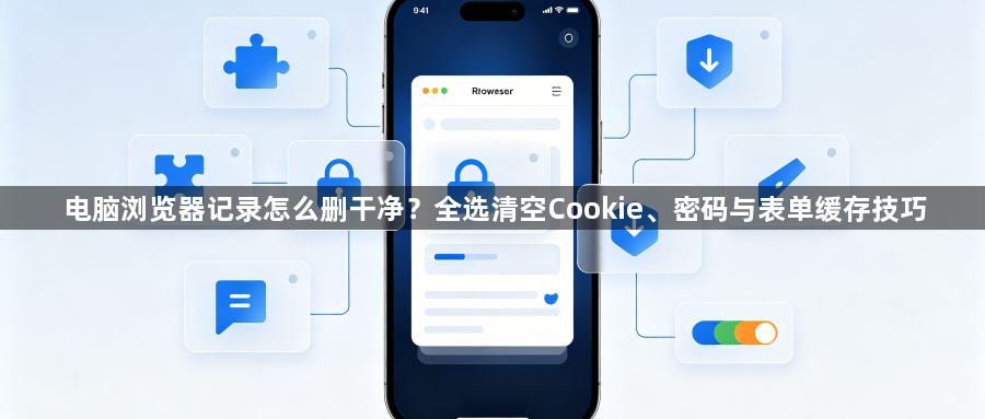 电脑浏览器记录怎么删干净？全选清空Cookie、密码与表单缓存技巧1